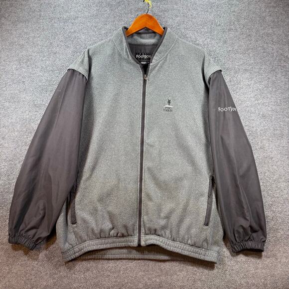 FootJoy Full Zip Golf Jacket Men's XL Gray/Black Zip-Off Sleeves Activewear READ - Picture 1 of 14